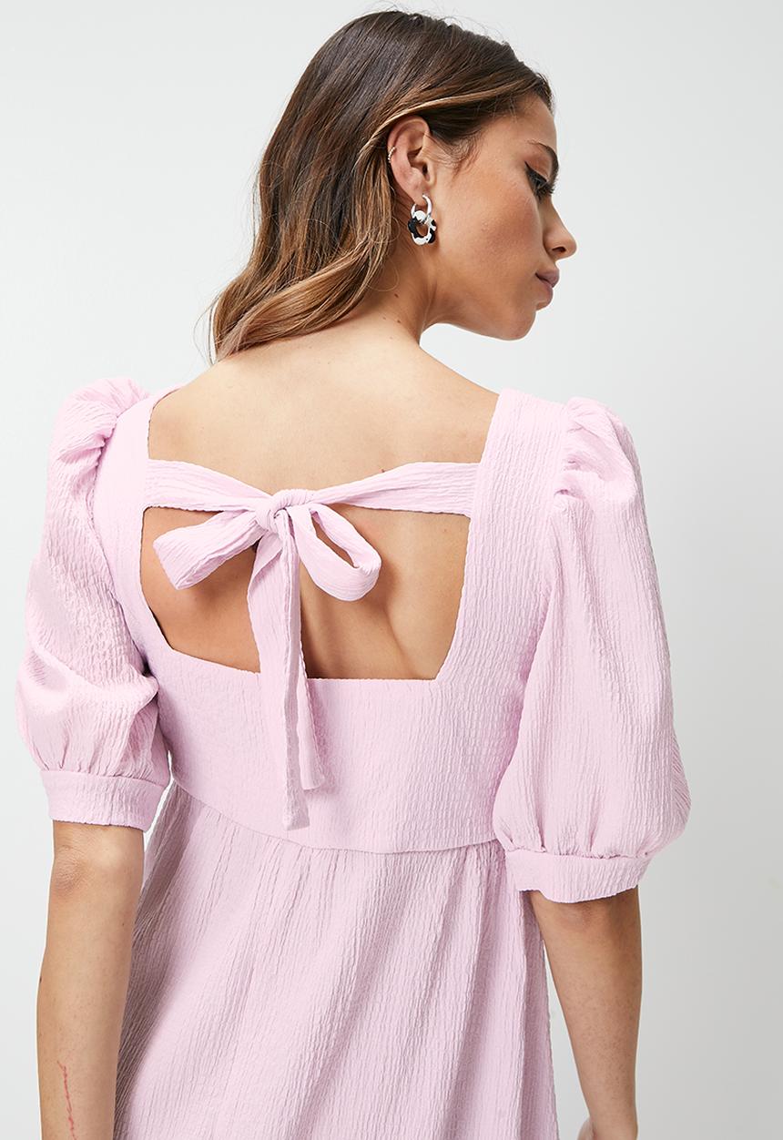 Blake - Squareneck babydoll mini dress - lavender fog