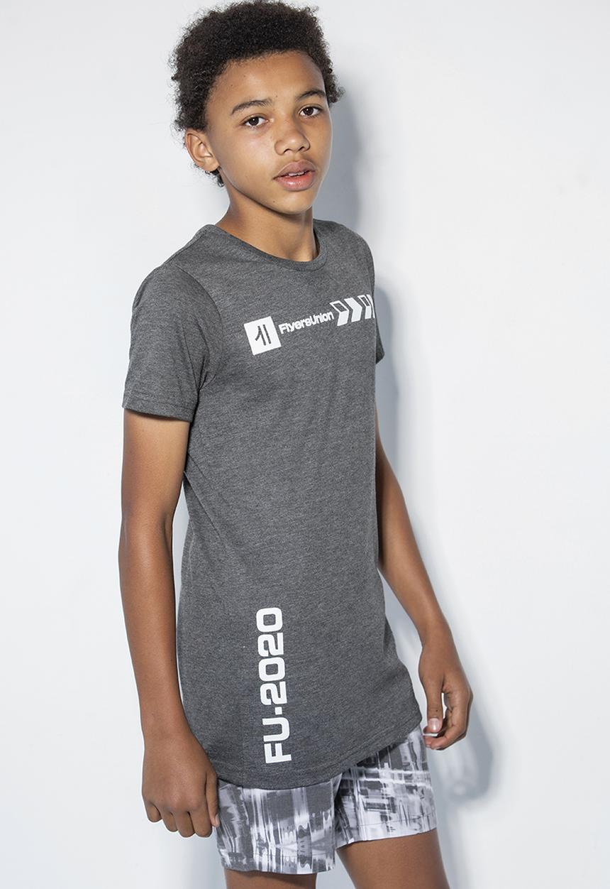 Flyersunion - Short sleeve print tee - charcoal