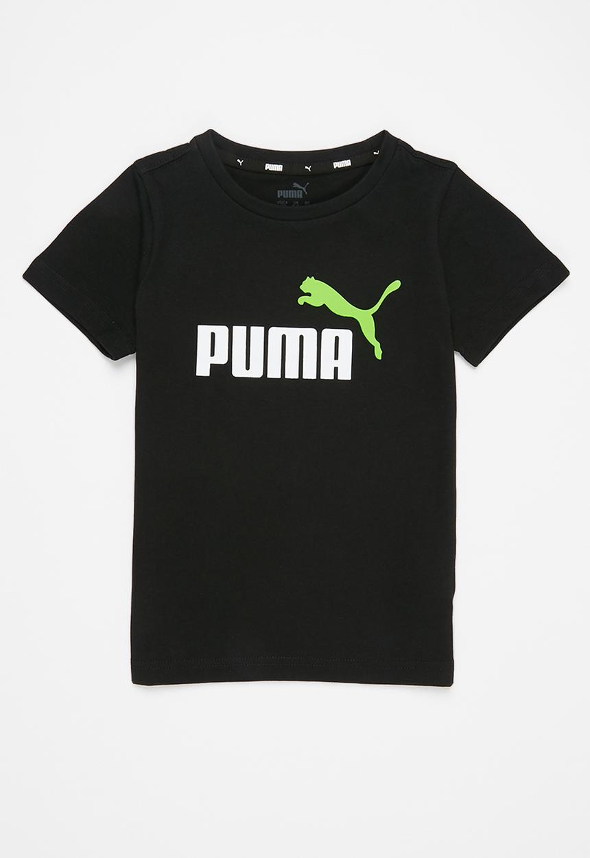 PUMA - Ess+ 2 col logo tee b - puma black-green flash