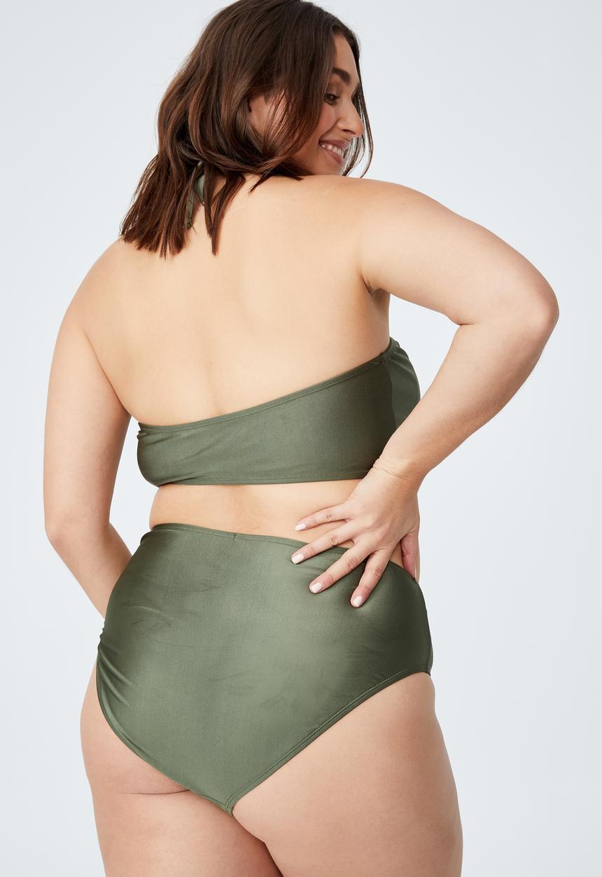 Cotton On - Curve high waisted bikini bottom - warm khaki