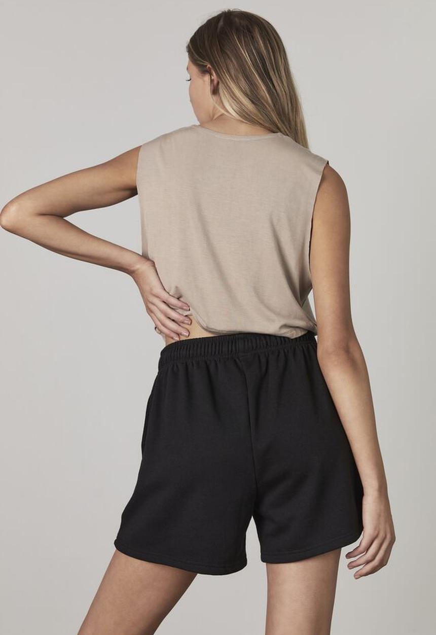 Factorie - Loopback fleece short - black/palm tree