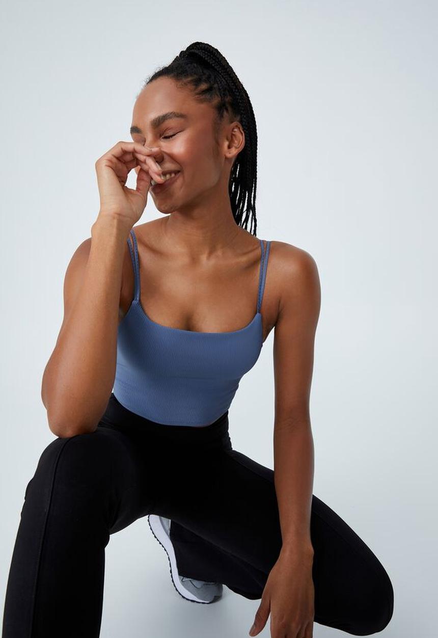 Cotton On - Rib strappy vestlette - antique blue