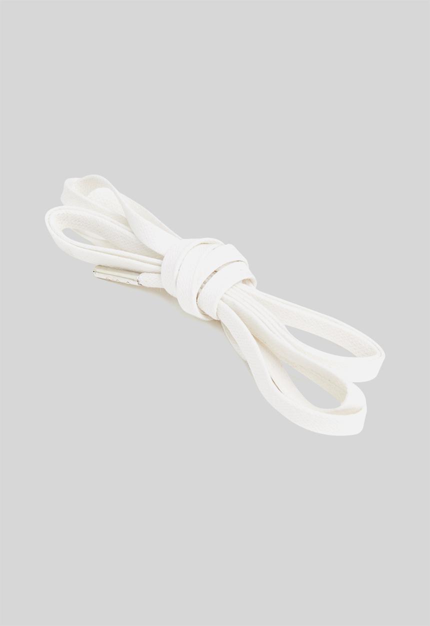Binder - Waxed shoe laces with metal tips 80cm - white