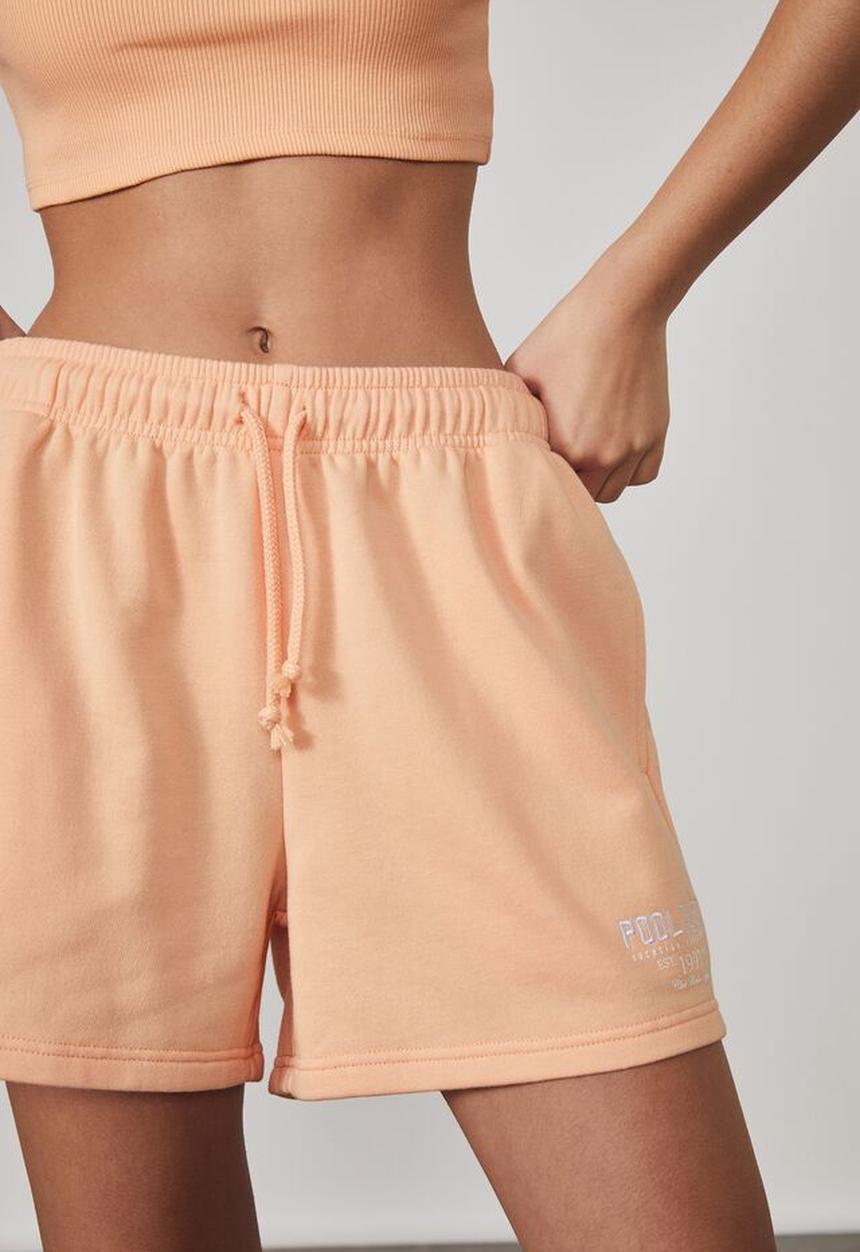 Factorie - Loopback fleece short - pale papaya/pool club 