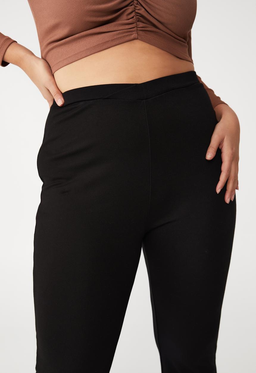 Cotton On - Curve v front pull on pant - black