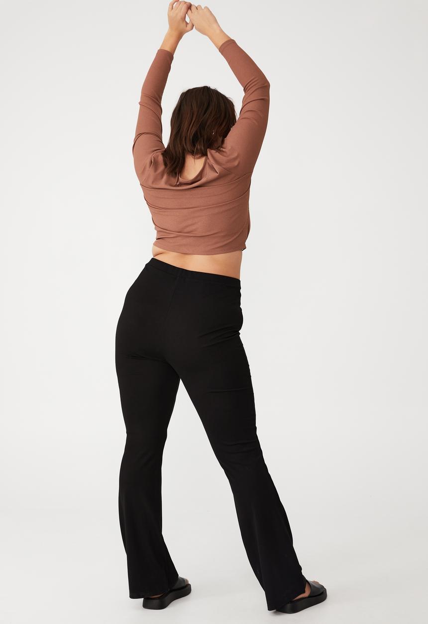 Cotton On - Curve v front pull on pant - black