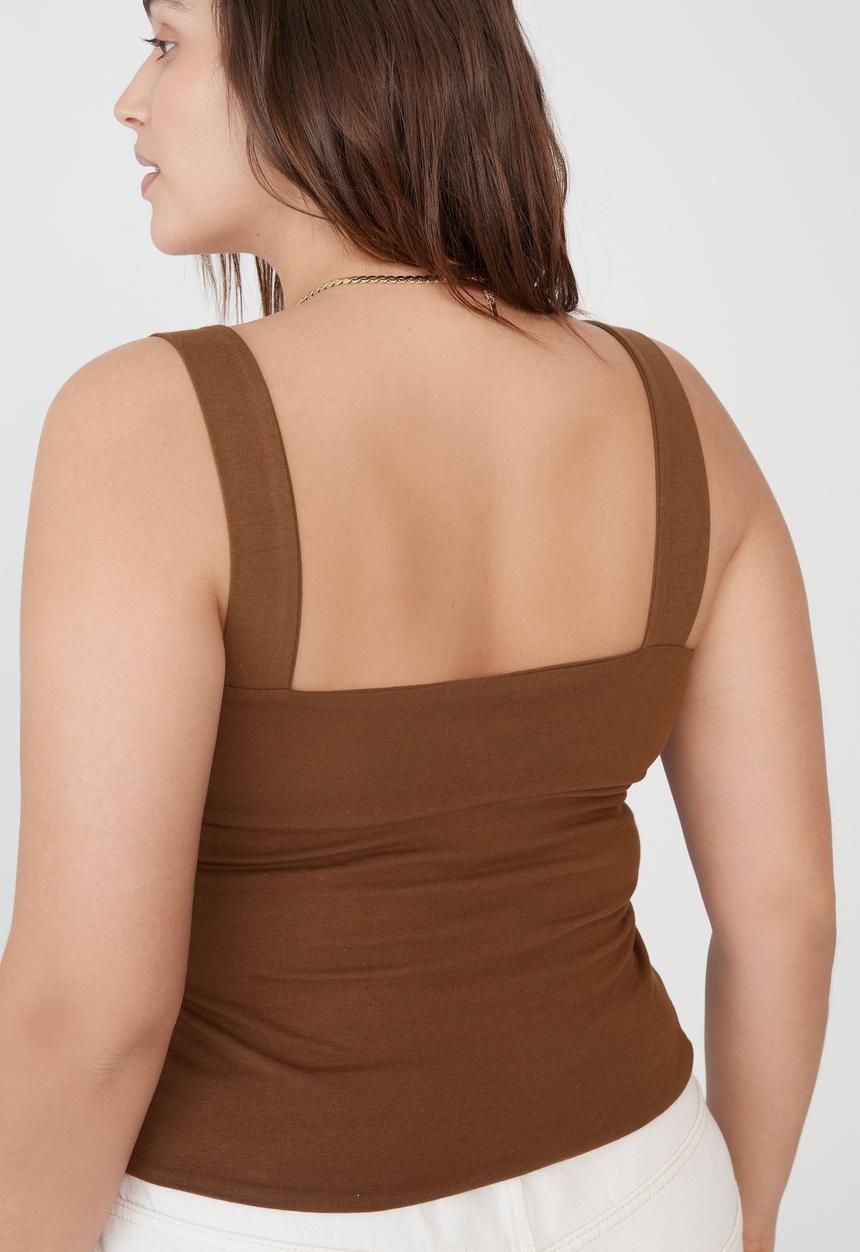 Cotton On - Curve wide strap tank - acorn