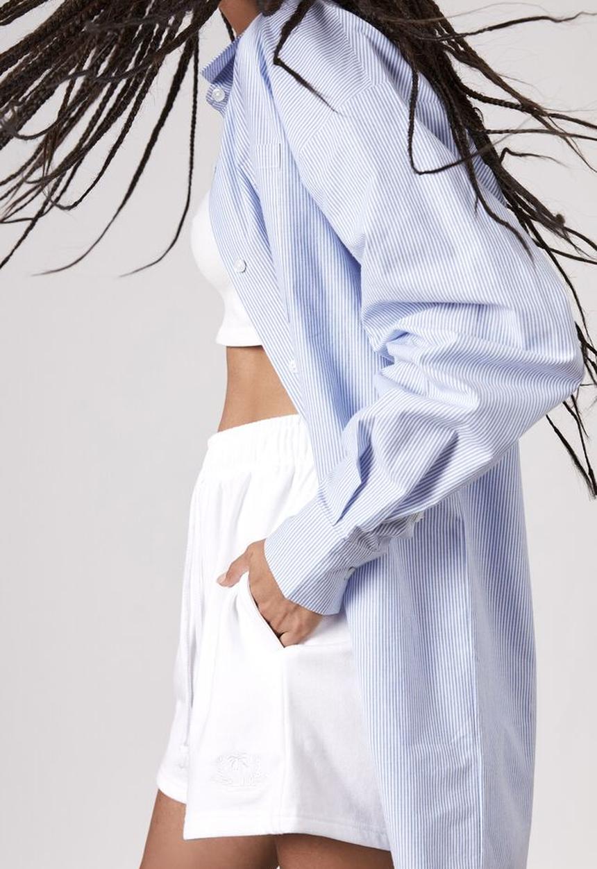 Factorie - Loopback fleece short - white/palm tree