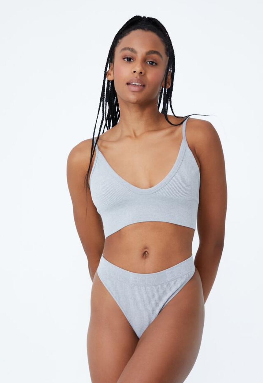 Cotton On - Seamless high cut thong brief - grey