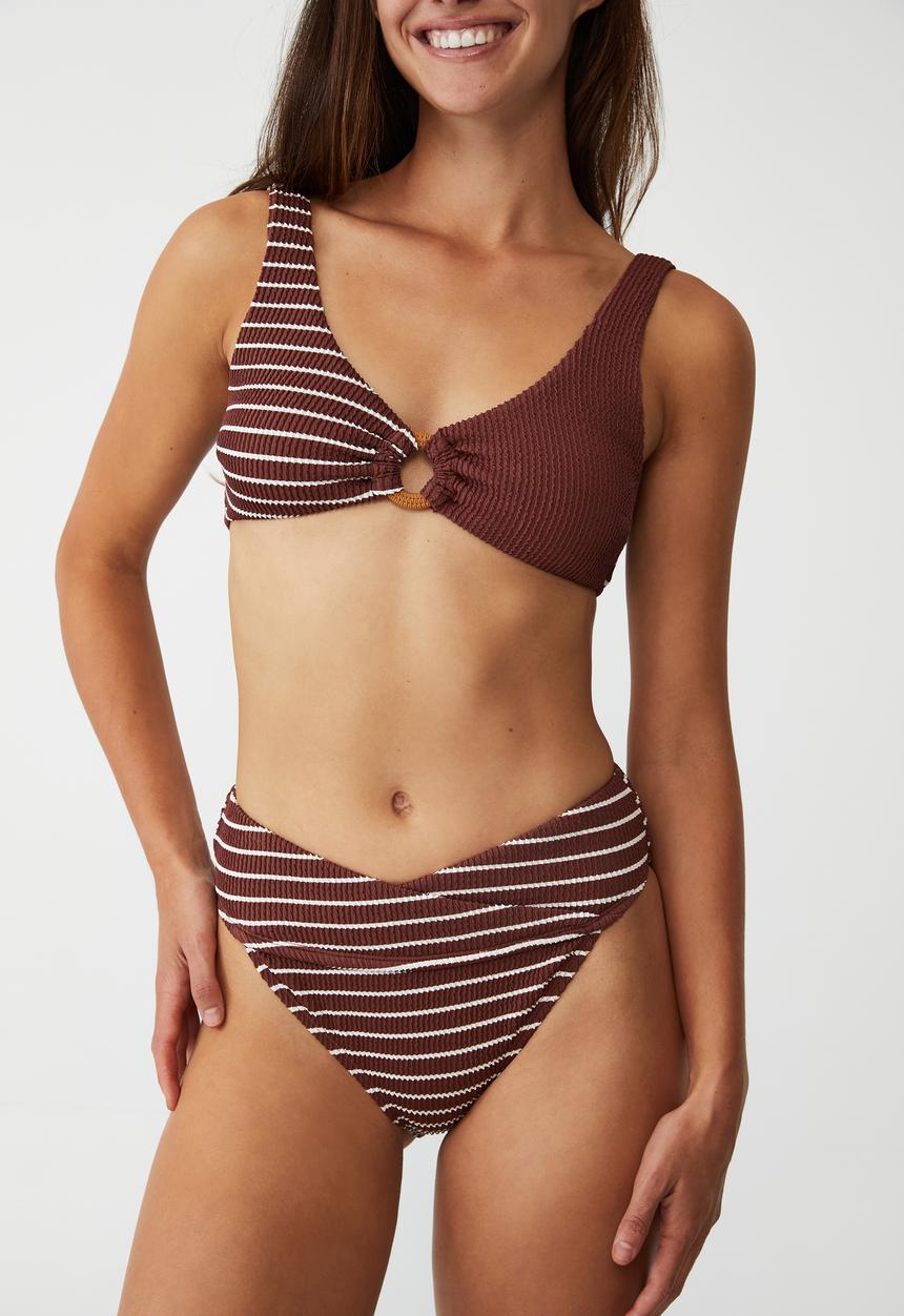 Cotton On - High waisted cheeky bikini bottom - gingerbread 