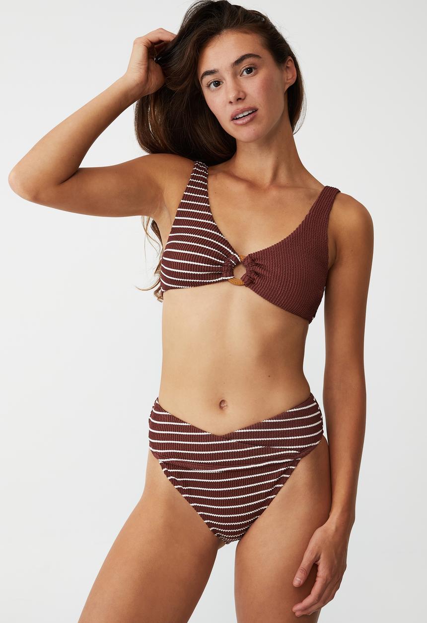 Cotton On - High waisted cheeky bikini bottom - gingerbread 