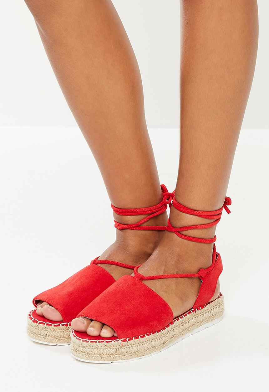 Madison® - Isabelle ankle tie espadrille sandal - red