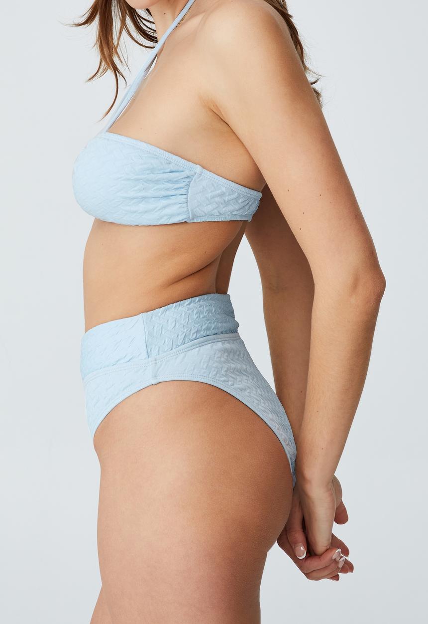 Cotton On - High waisted cheeky bikini bottom - sea salt blue