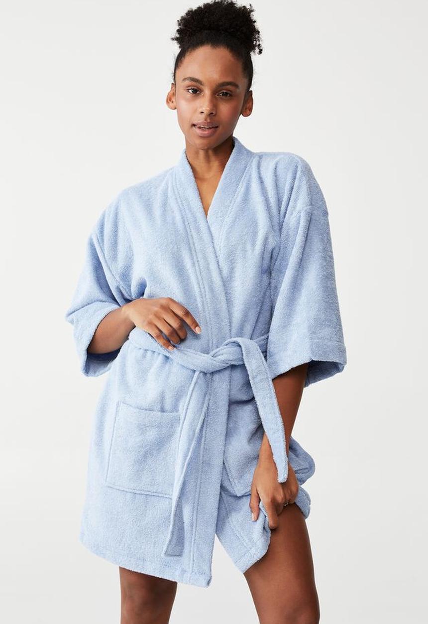 Cotton On - Towelling robe - iced sky