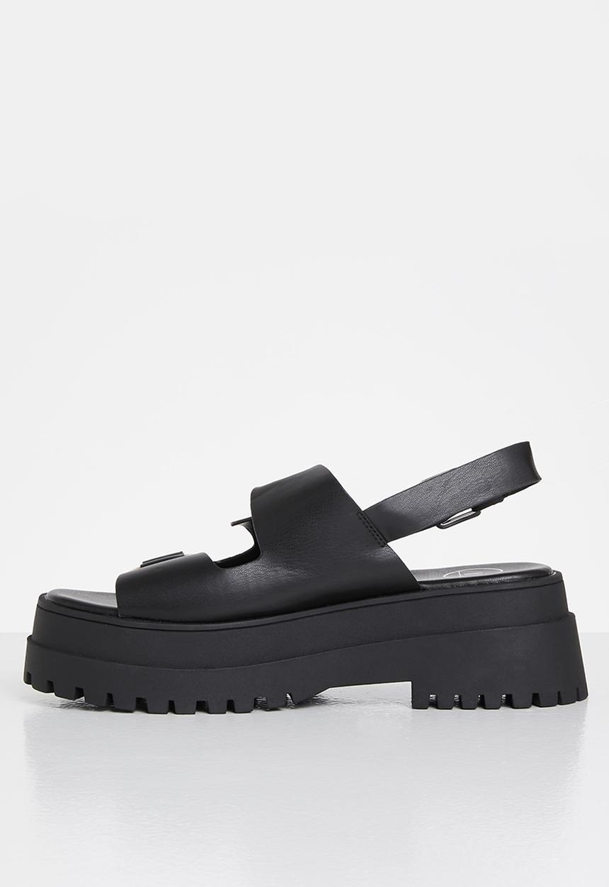 Missguided - Double buckle chunky sole sandal - black