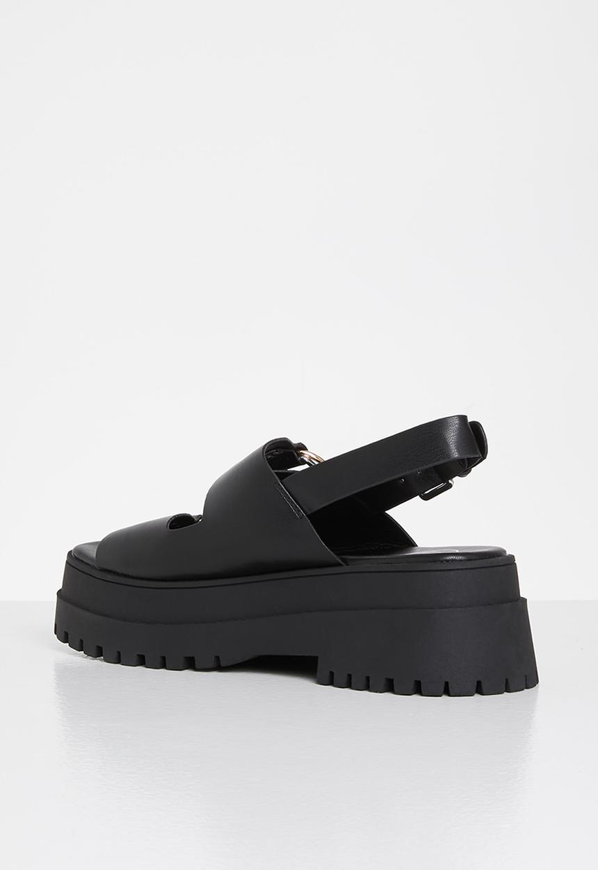 Missguided - Double buckle chunky sole sandal - black