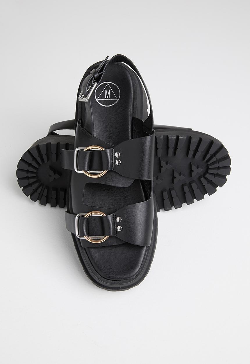 Missguided - Double buckle chunky sole sandal - black