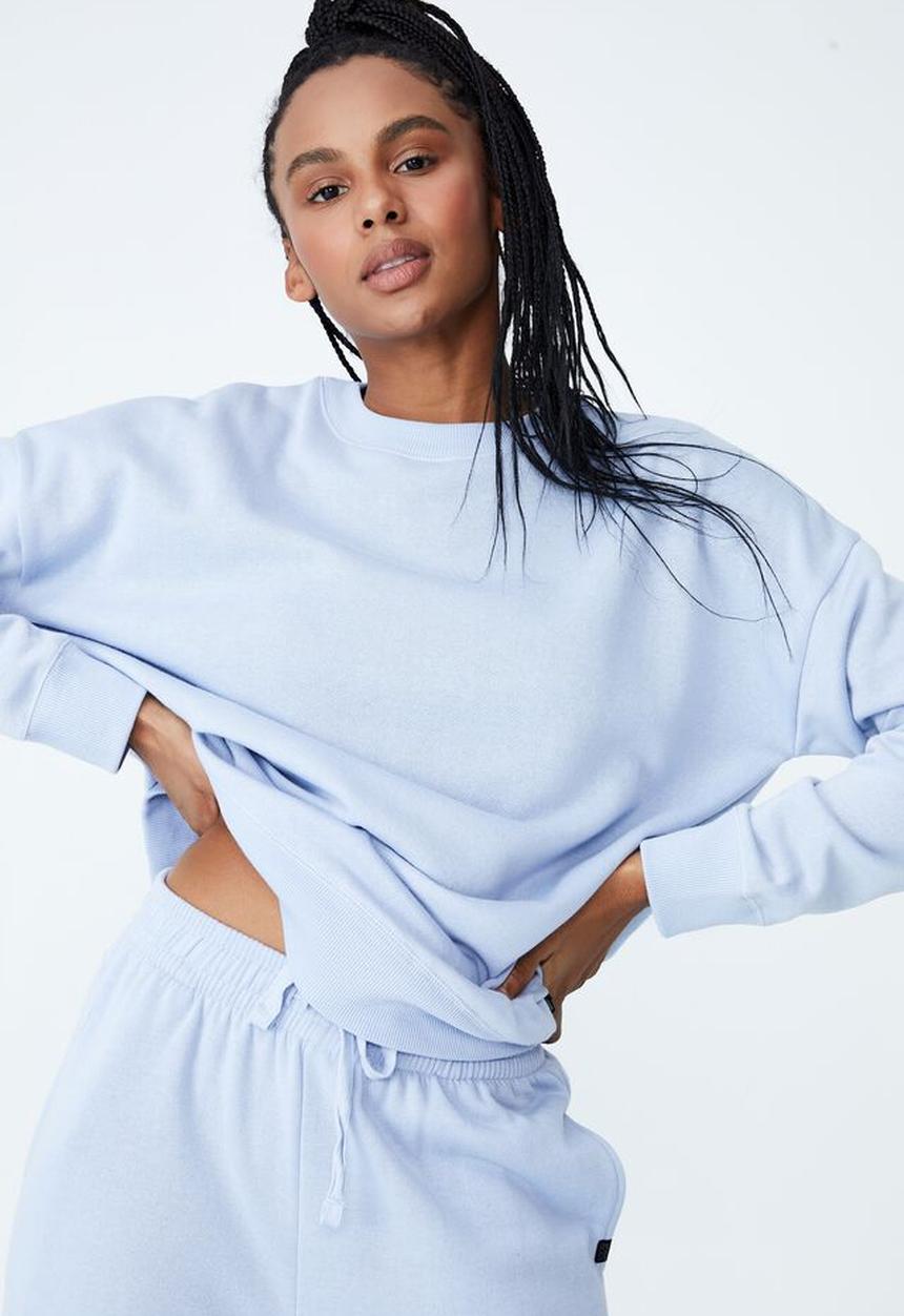 Cotton On - Lifestyle long sleeve crew top - iced sky