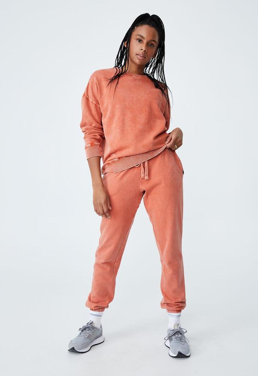 Cotton On - Lifestyle long sleeve crew top - clementine washed