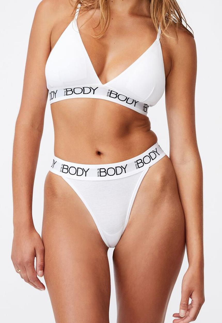 Cotton On - Body organic cotton tanga g-string brief - white