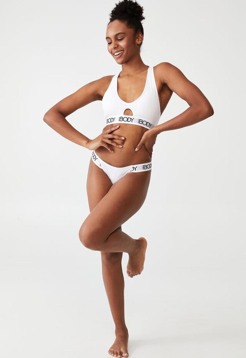 Cotton On - Body organic cotton racer crop - white