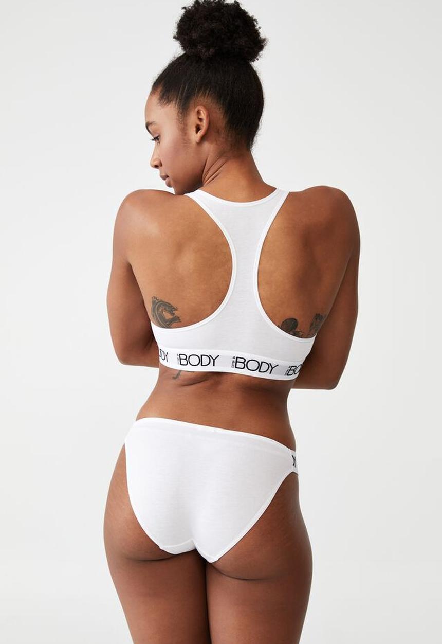 Cotton On - Body organic cotton racer crop - white