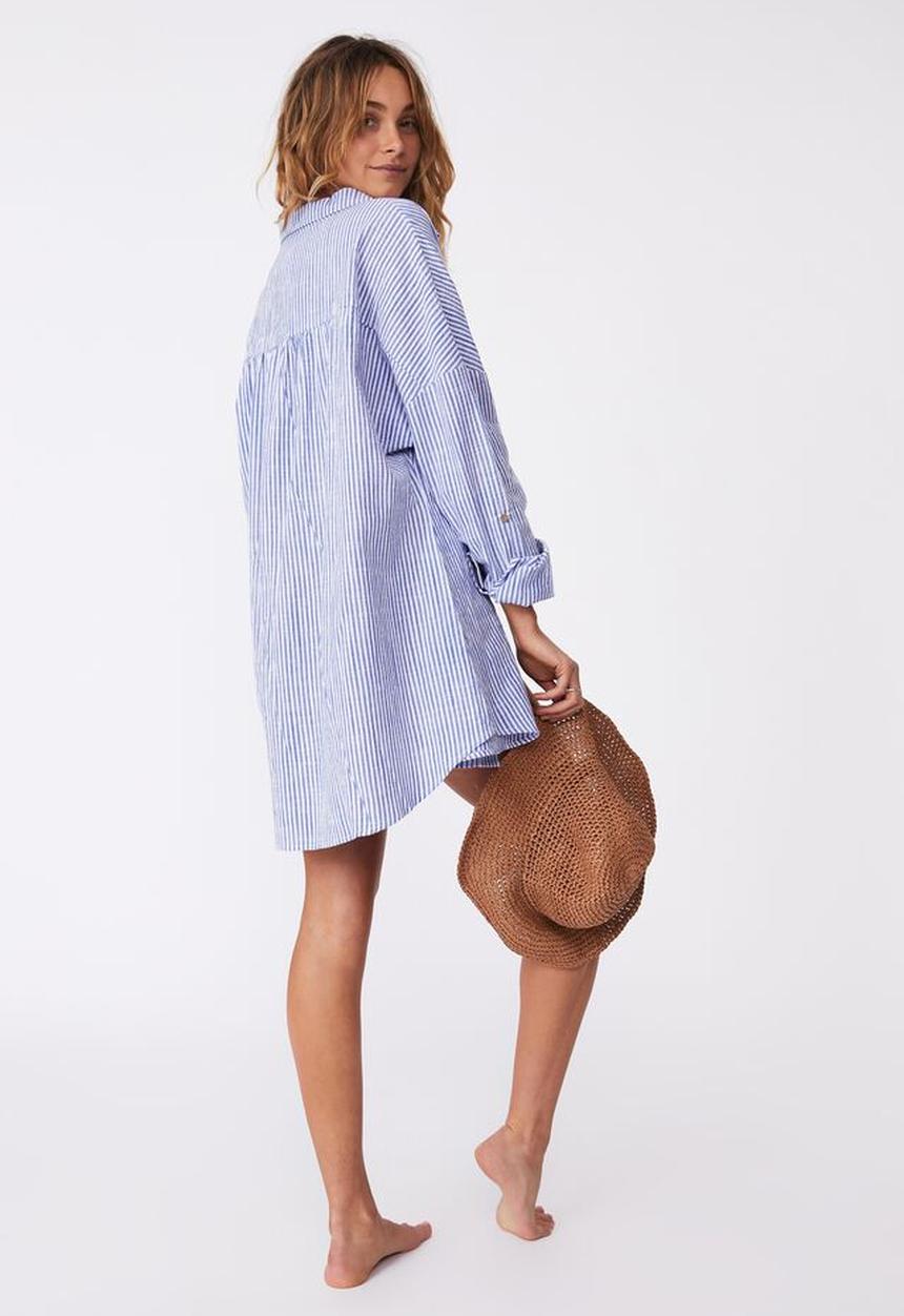 Cotton On - Swing beach shirt - white & blue 
