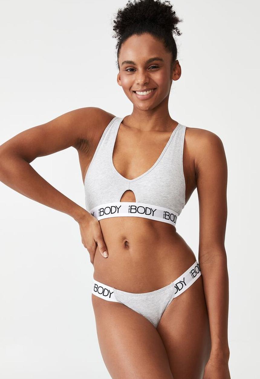 Cotton On - Body organic cotton racer crop - grey marle