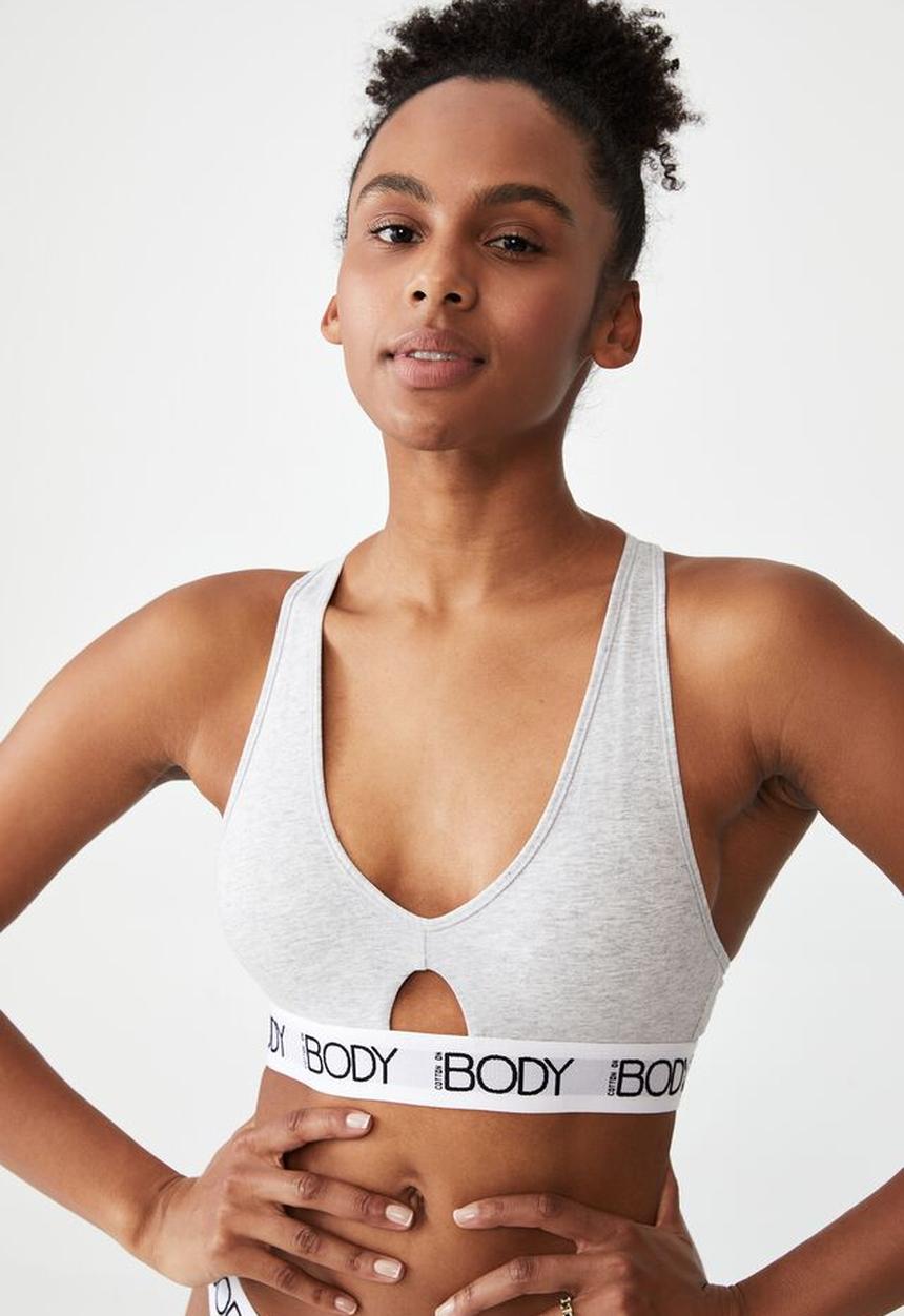 Cotton On - Body organic cotton racer crop - grey marle