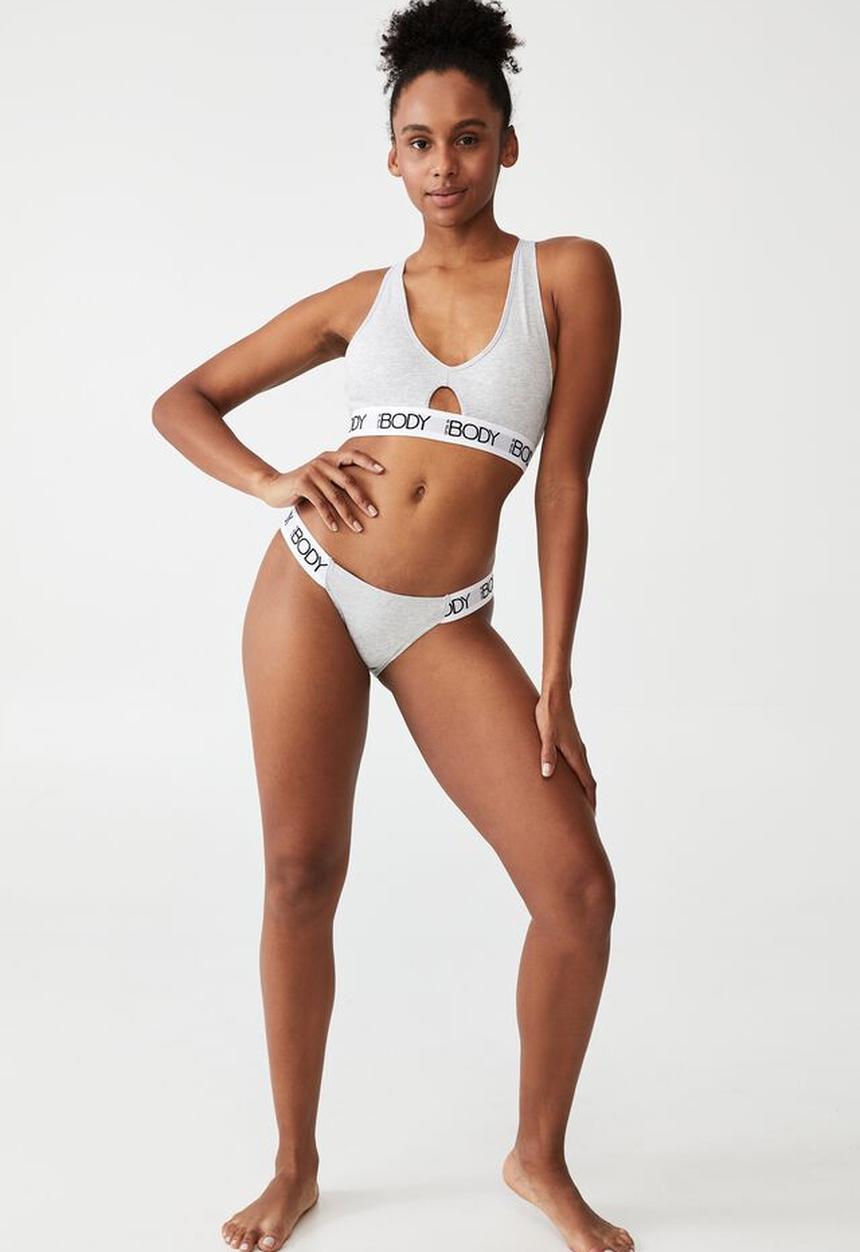 Cotton On - Body organic cotton racer crop - grey marle