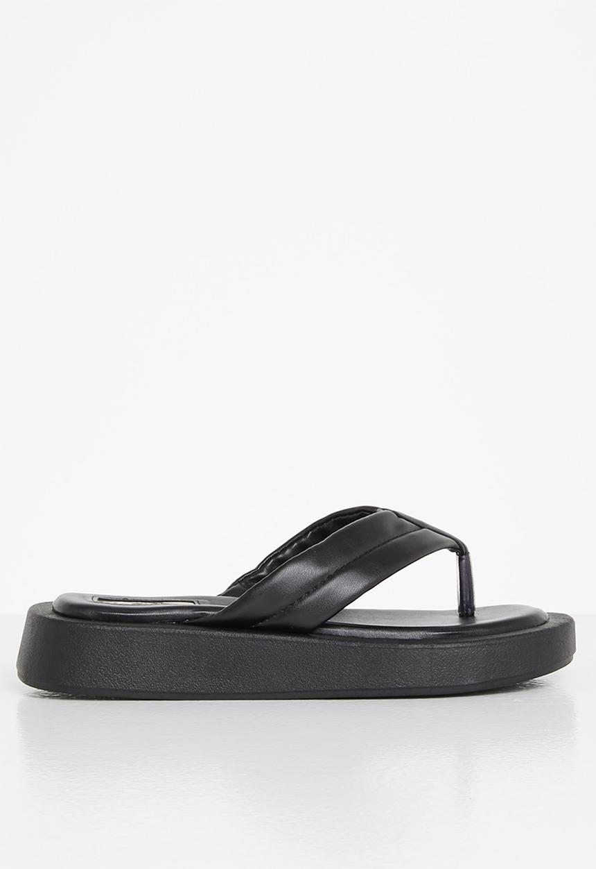 Plum - Honey chunky flatform flip flop - black