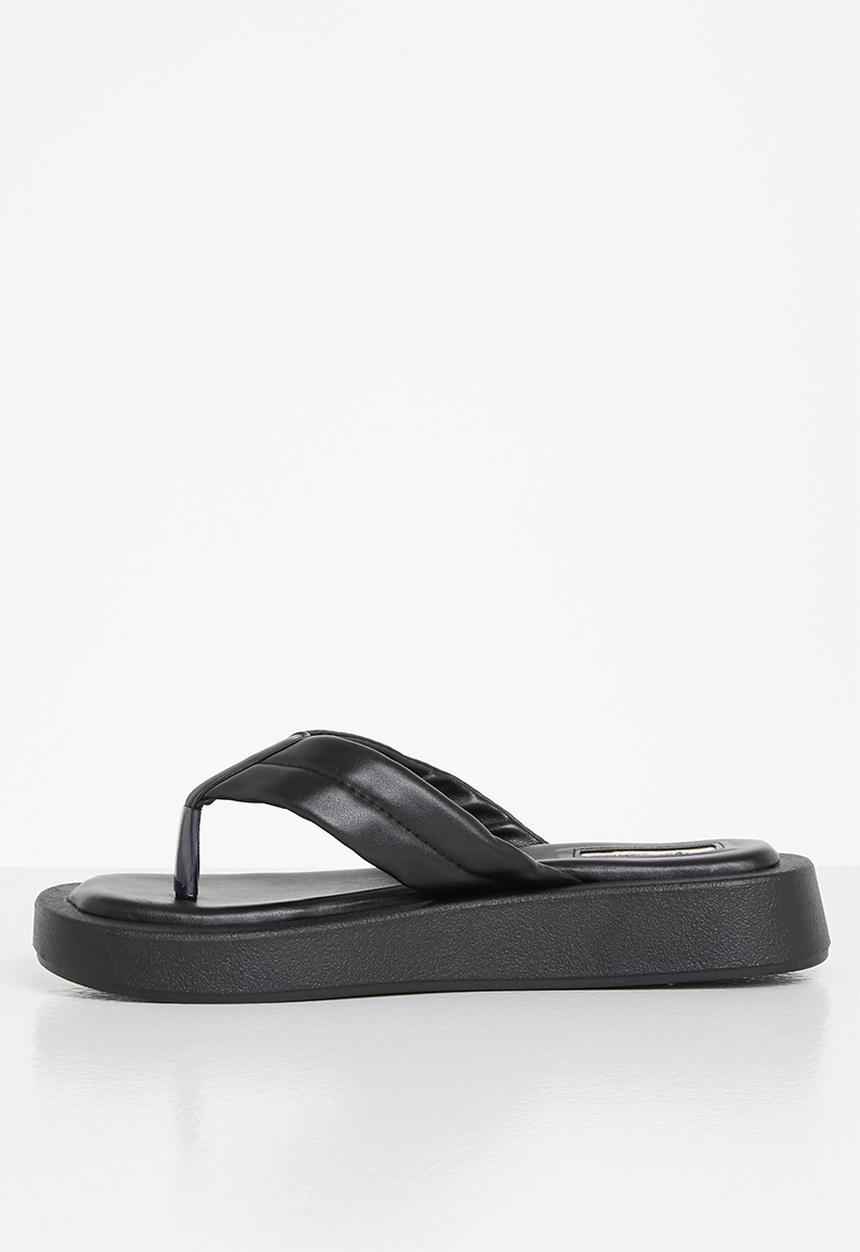 Plum - Honey chunky flatform flip flop - black
