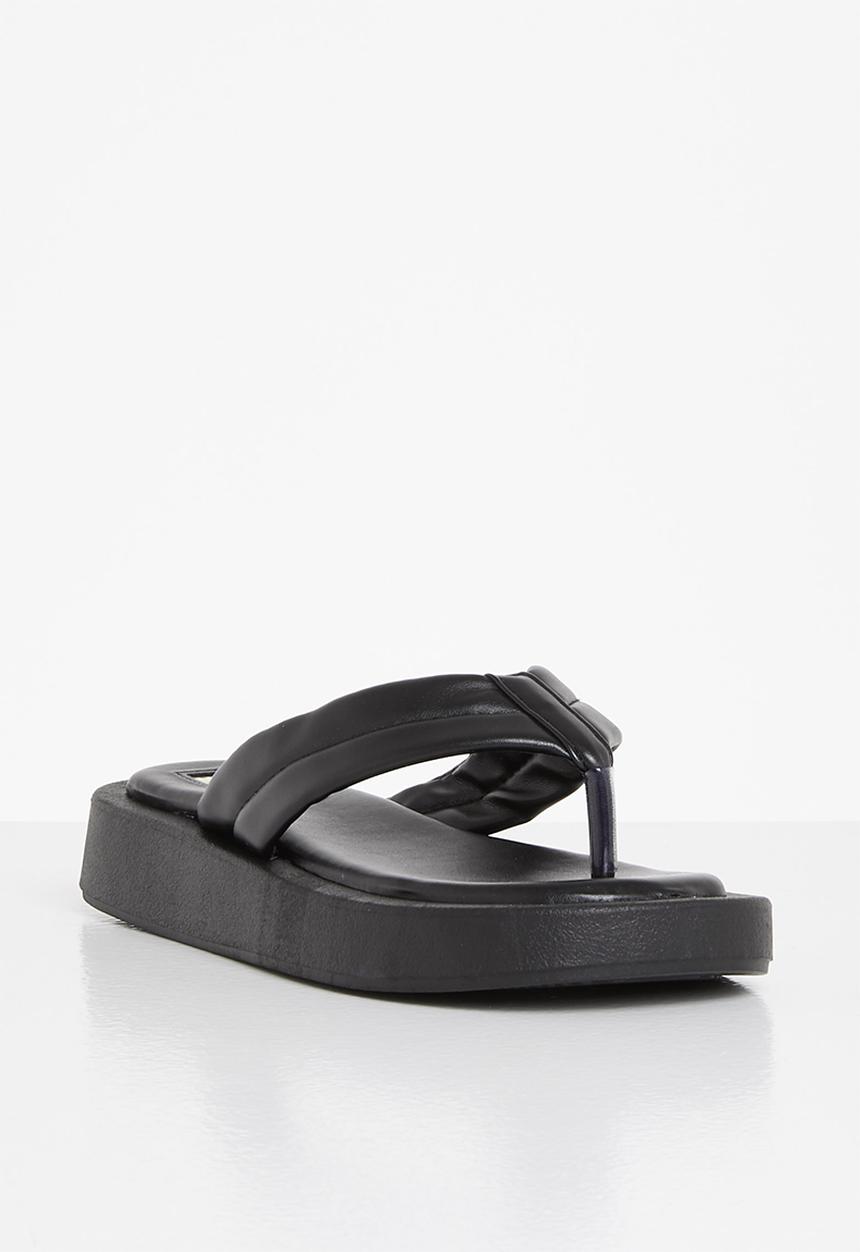 Plum - Honey chunky flatform flip flop - black