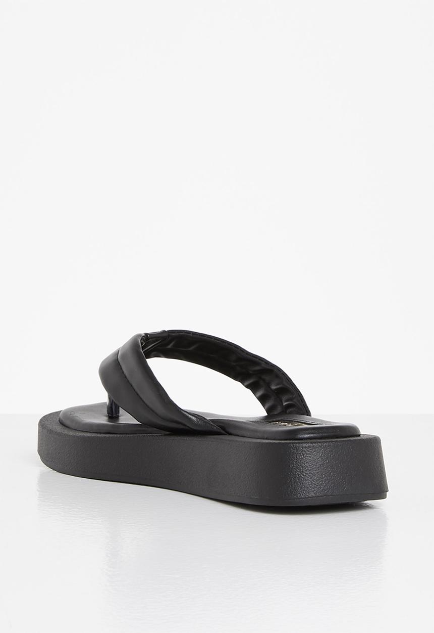 Plum - Honey chunky flatform flip flop - black