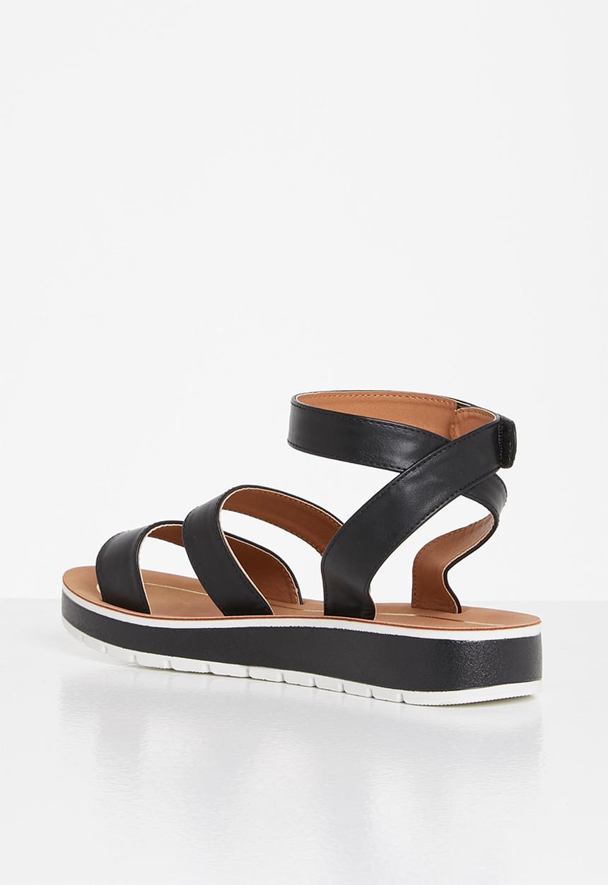 Plum - Belle ankle strap sandal - black