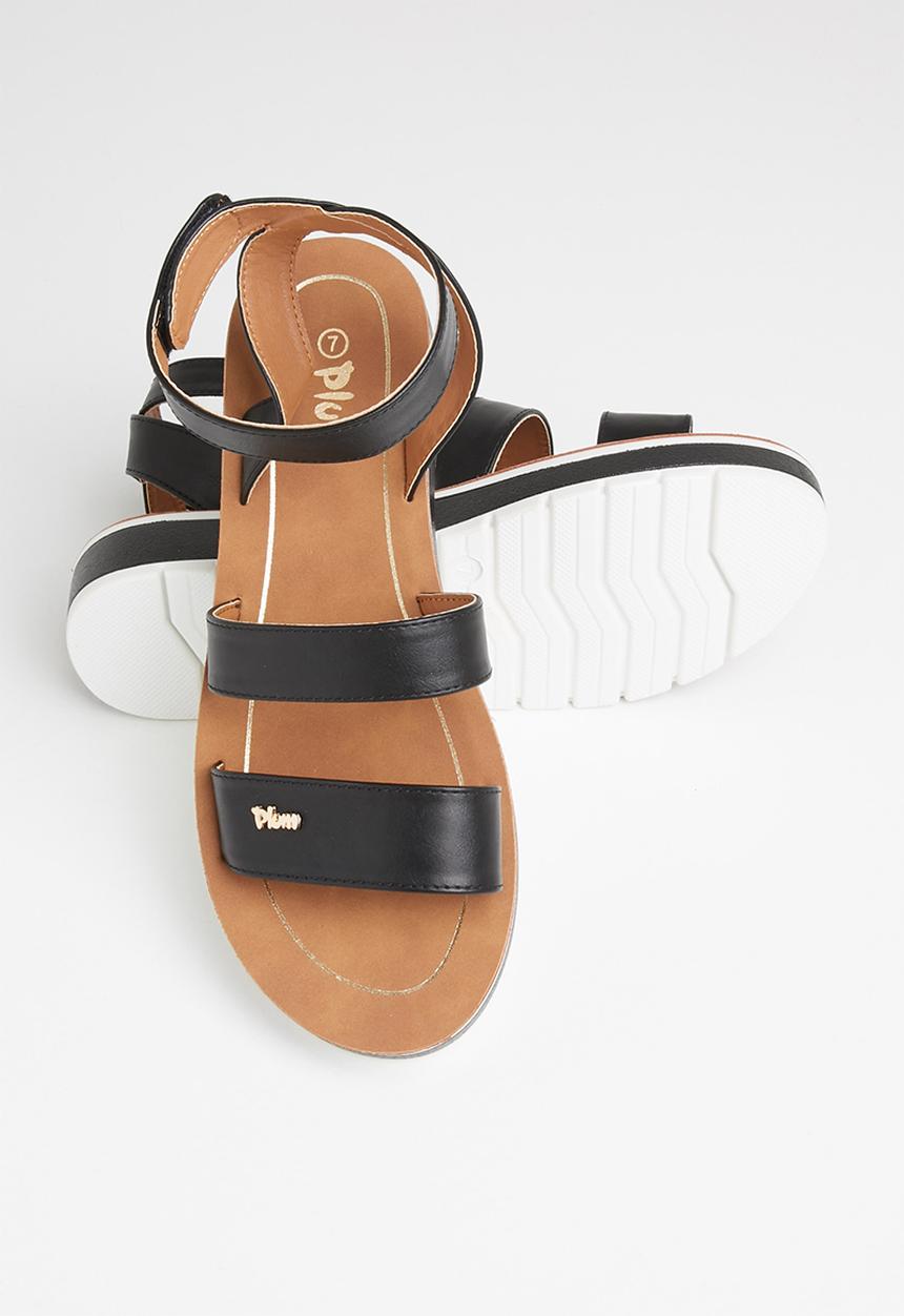 Plum - Belle ankle strap sandal - black