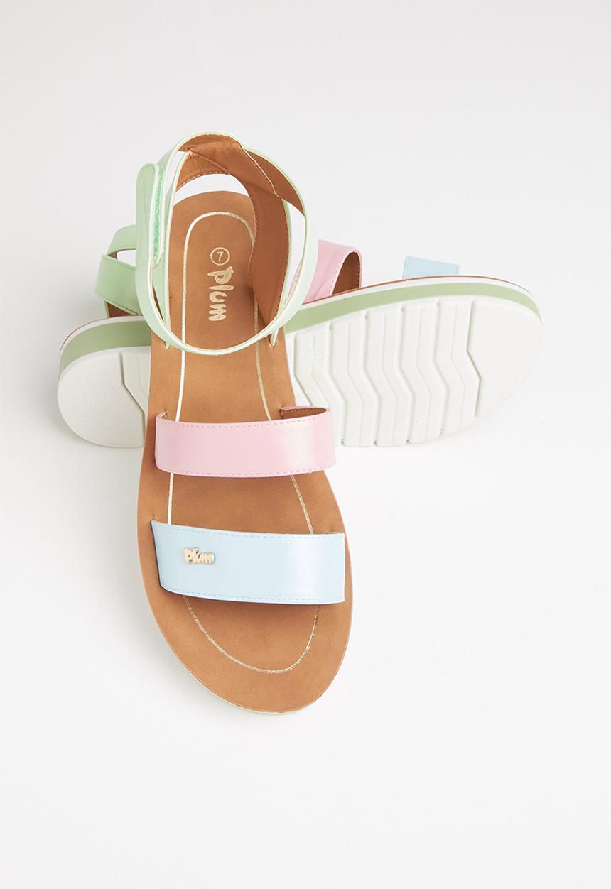 Plum - Belle ankle strap sandal - mint multi