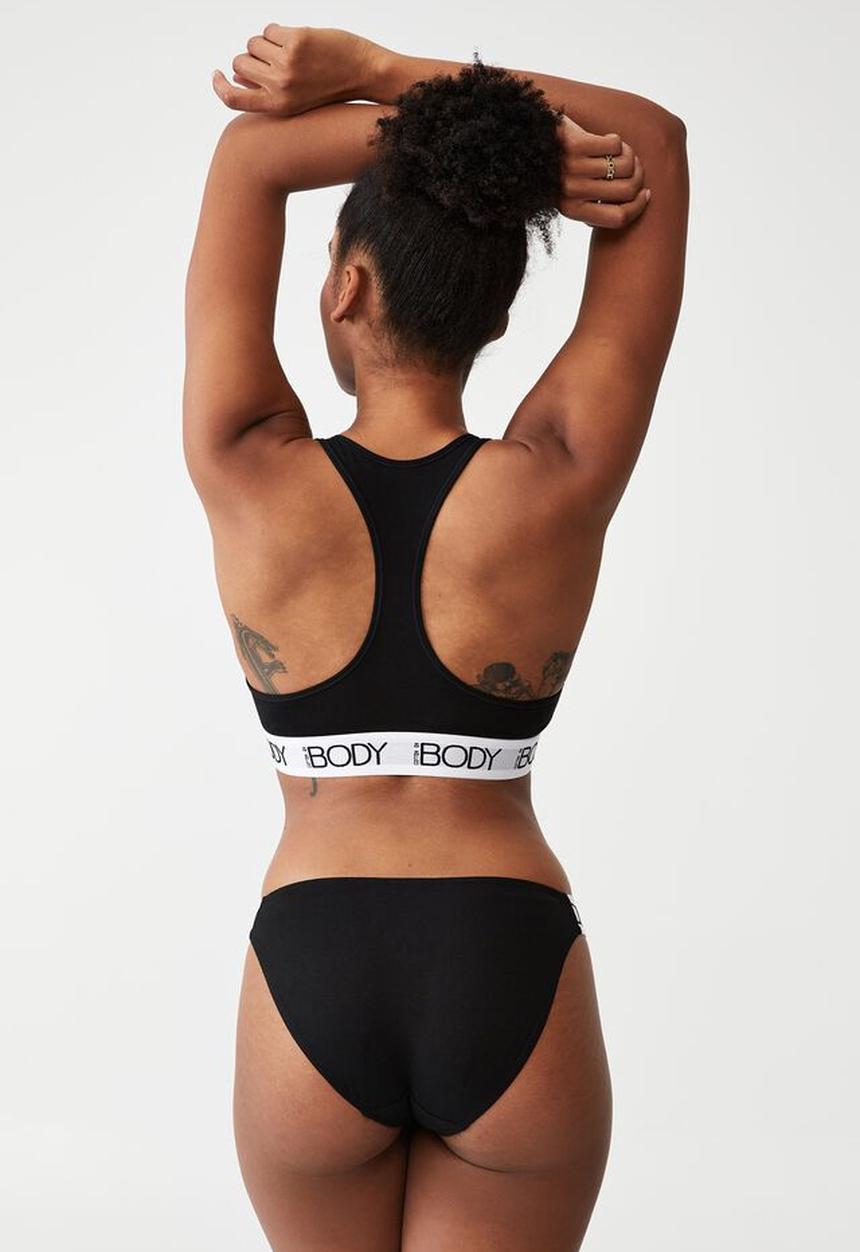 Cotton On - Body organic cotton racer crop - black