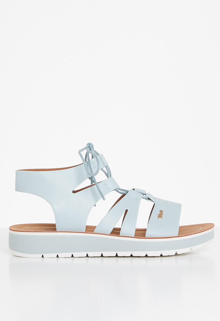 Plum - Ladonna strappy tie sandal - blue