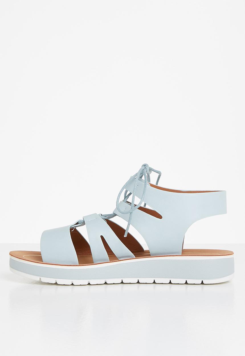 Plum - Ladonna strappy tie sandal - blue