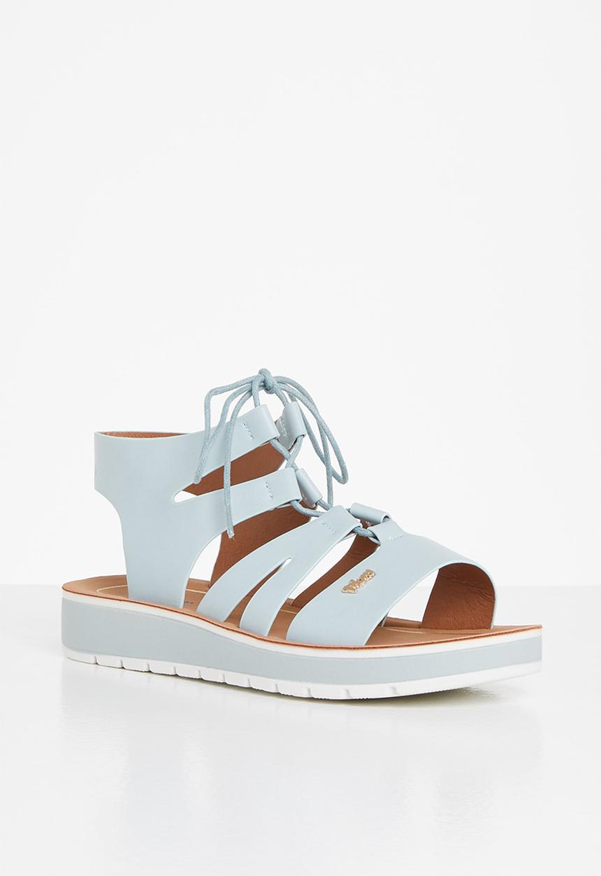 Plum - Ladonna strappy tie sandal - blue