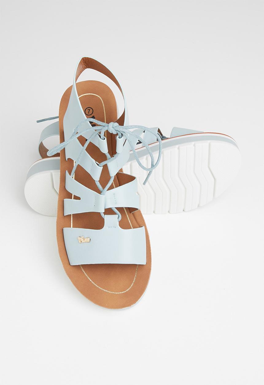 Plum - Ladonna strappy tie sandal - blue