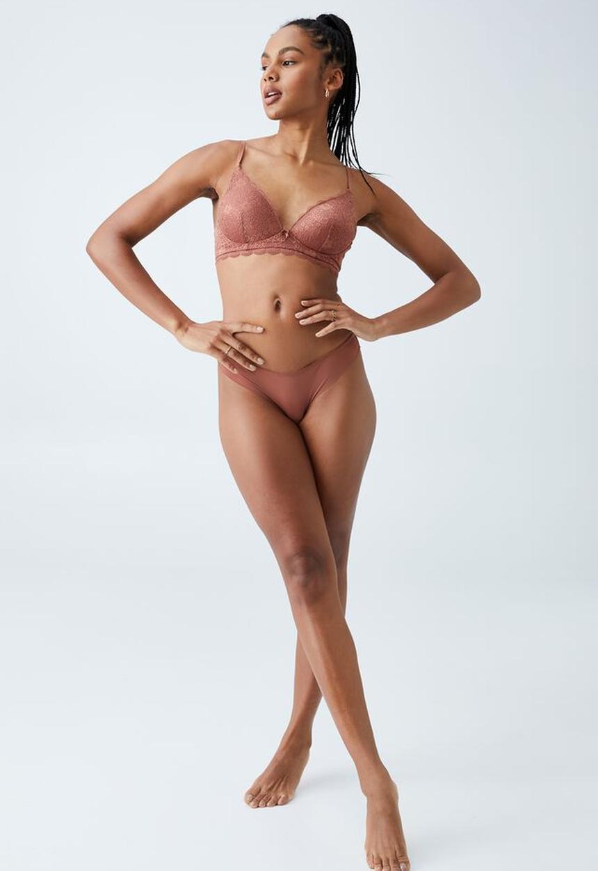 Cotton On - Ultimate comfort lace wirefree bra - cappuccino