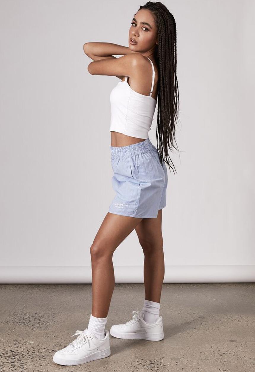 Factorie - Woven short - poolside club white/blue stripe