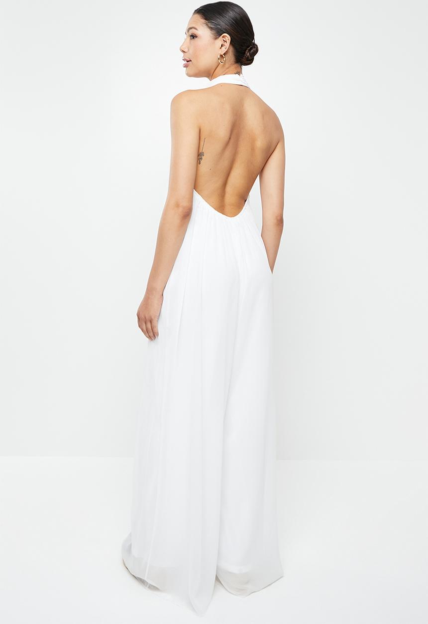 dailyfriday - Halter neck low back jumpsuit - white