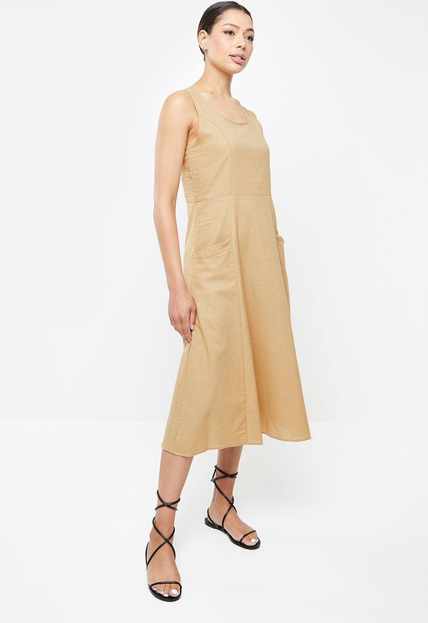 dailyfriday - Pocket tiered midi dress - stone