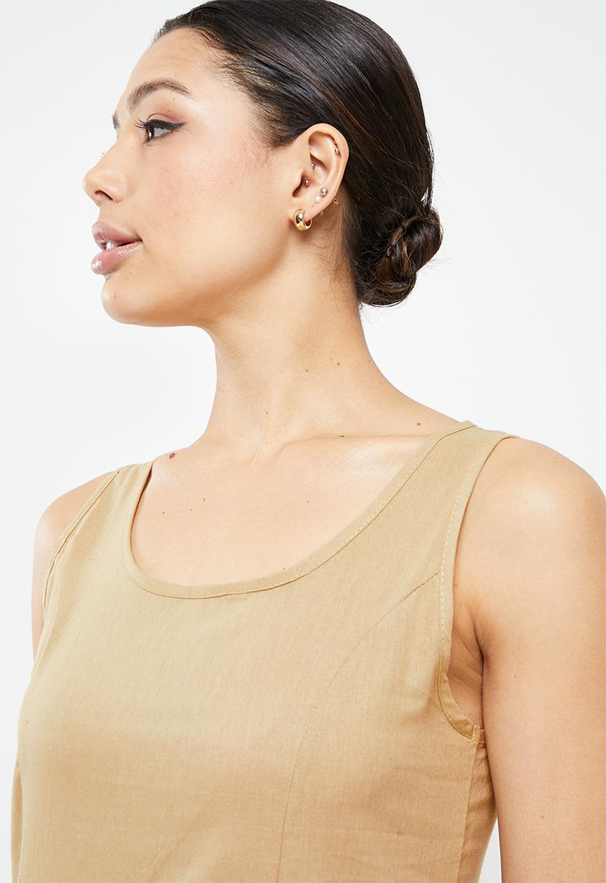 dailyfriday - Pocket tiered midi dress - stone
