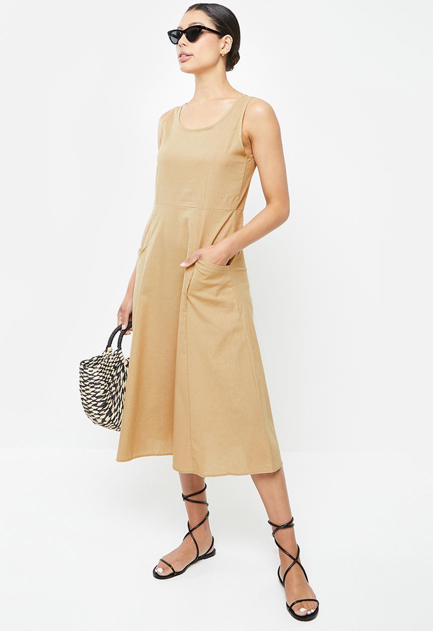 dailyfriday - Pocket tiered midi dress - stone