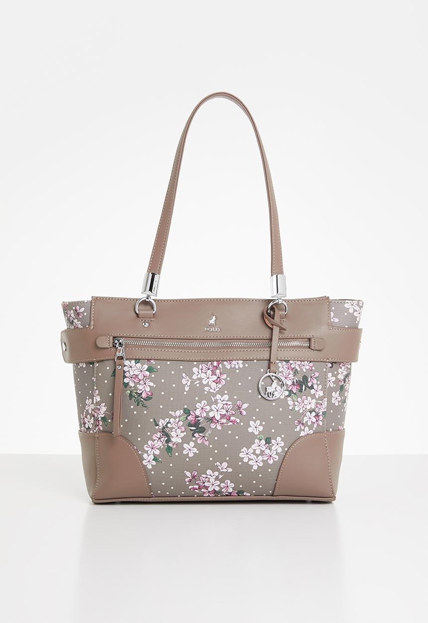 POLO - Polo floral tote - taupe