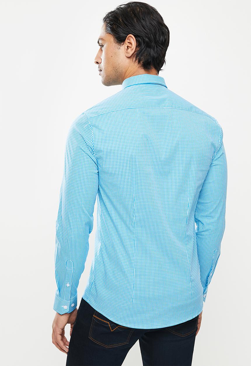POLO - Christian gingham shirt - blue